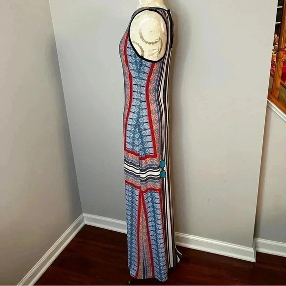 BISOU BISOU Multicolored Multi Dress Women Size 6 Patterned Zippered - Picture 2 of 7